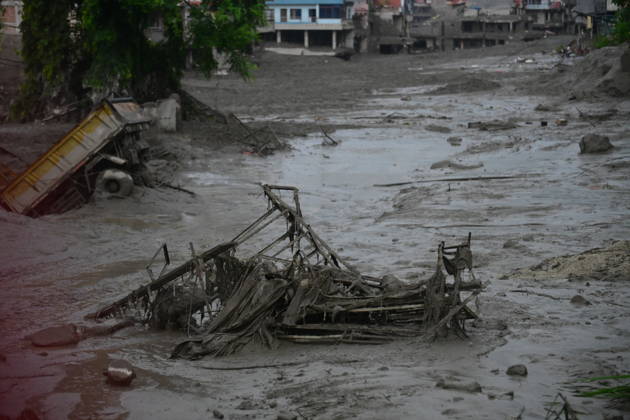 Death toll in Nepal-China border flash floods climbs to 97, dozens missing NUWAKOT, NEPAL - AUGUST 26: An aftermath view of flash flood and mudslides on the Nepal-China border on August 26, 2026 in Nuwakot, Nepal. The death toll from a devastating flash flood on the border climbed to 97 as at least 384 tourists and travelers, as well as soldiers and police, were reported missing. Safal Prakash Shrestha Anadolu Nuwakot Nepal. Editorial use only. Please get in touch for any other usage.  Copyright: x2026xAnadoluxSafalxPrakashxShresthax