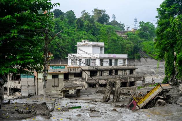 August 26, 2026, Nuwakot, Bagmati, Nepal: NUWAKOT, NEPAL - AUGUST 26, 2026: An aftermath view of flash floods and mudslides along the Trishuli River. A catastrophic flash flood swept through Nepalâ€⠢s northern border region after an ice-and-rock avalanche, reportedly triggered by an earthquake, caused a sudden surge in the Lhende River on the Nepal-China border and sent massive volumes of water, mud and debris downstream into the Bhote Koshi and Trishuli river systems. The disaster devastated settlements in Rasuwa and Nuwakot districts, sweeping away homes, roads, bridges, vehicles and other infrastructure and severely damaging hydropower and power facilities. In Nuwakot, riverside settlements including Trishuli Bazaar, Devighat, Betr - ZUMAq101 20260826_zna_q101_047 Copyright: xSafalxPrakashxShresthax