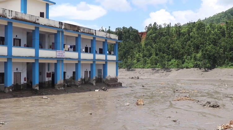 RECORD DATE NOT STATED Flash flood ravages Nepal™s Rasuwa Rasuwa Nepal , Aug 26 (ANI): A building damaged by mud-laden floodwaters following a flash flood caused by an outburst in the Bhotekoshi River, in Rasuwa on Wednesday. Around 105 Indians among the foreign nationals reported missing after the flash flood. (RSS Nepal ANI Video Grab) Rasuwa Nepal Copyright: xANIx ANI_20260826311