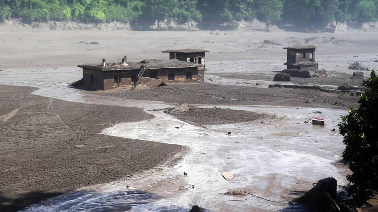 RECORD DATE NOT STATED Flash flood ravages Nepal™s Rasuwa Rasuwa Nepal , Aug 26 (ANI): An area damaged by mud-laden floodwaters following a flash flood caused by an outburst in the Bhotekoshi River, in Rasuwa on Wednesday. Around 105 Indians among the foreign nationals reported missing after the flash flood. (RSS Nepal ANI Video Grab) Rasuwa Nepal Copyright: xANIx ANI_20260826316