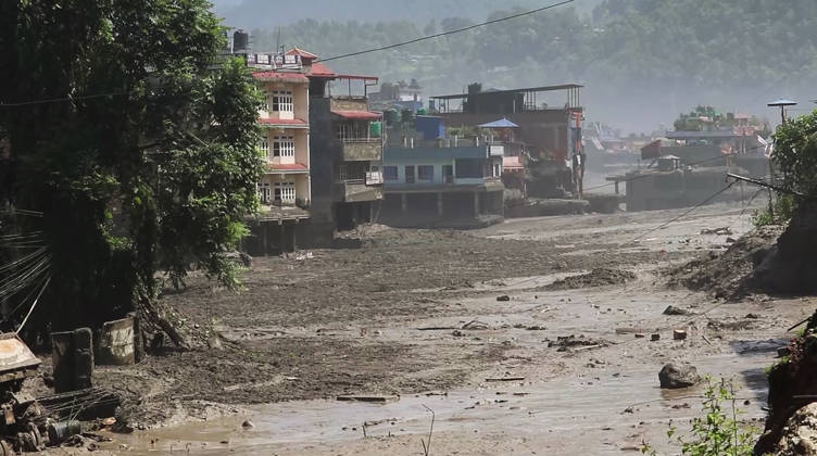 RECORD DATE NOT STATED Flash flood ravages Nepal™s Rasuwa Rasuwa Nepal , Aug 26 (ANI): A residential area devastated by mud-laden floodwaters following a flash flood caused by an outburst in the Bhotekoshi River, in Rasuwa on Wednesday. Around 105 Indians among the foreign nationals reported missing after the flash flood. (RSS Nepal ANI Video Grab) Rasuwa Nepal Copyright: xANIx ANI_20260826319