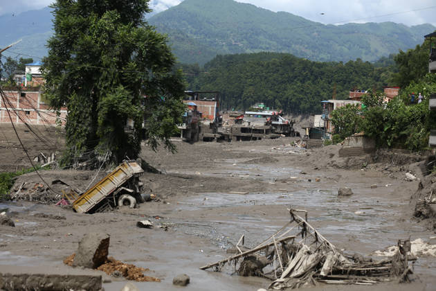 Flood Claims Dozens Of Lives In Nepal Following GLOF Incident In Tibet A flood-damaged section of a highway in Nuwakot, Central Nepal, following the outburst of a glacial lake in Tibet on August 26, 2026. Nuwakot Nepal  Copyright: xSubaasxShresthax originalFilename: shrestha-notitle260826_npoFT.jpg