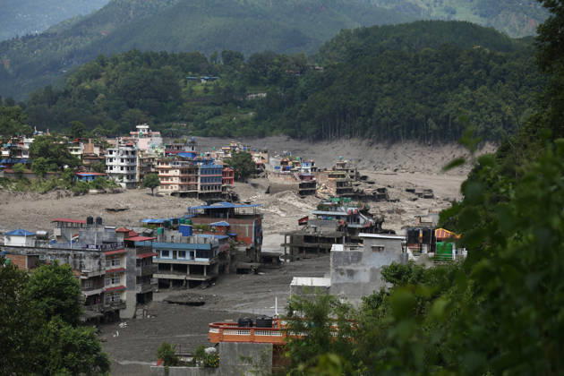 Flood Claims Dozens Of Lives In Nepal Following GLOF Incident In Tibet A flood-damaged section of a highway in Nuwakot, Central Nepal, following the outburst of a glacial lake in Tibet on August 26, 2026. Nuwakot Nepal  Copyright: xSubaasxShresthax originalFilename: shrestha-notitle260826_npwC5.jpg