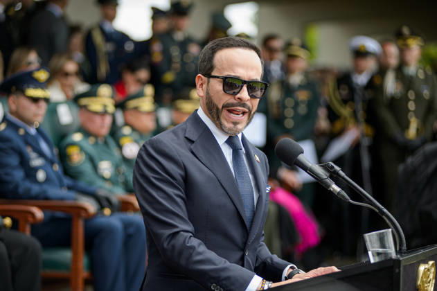 August 26, 2026, Bogota, Bogota D.C, Colombia: Colombian president Abelardo De La Espriella takes part during an event announcing the new military chiefs for his government at the Jose Maria Cordova Military Cadets Academy in Bogota, Colombia August 26, 2026. Bogota Colombia - ZUMAvp1_ 20260826_zia_vp1_007 Copyright: xSebastianxBarrosx