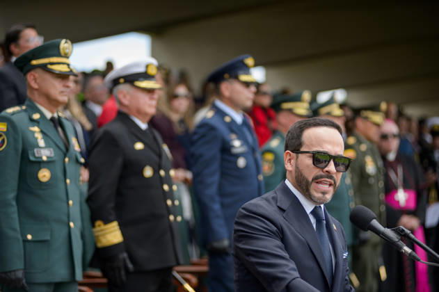 August 26, 2026, Bogota, Bogota D.C, Colombia: Colombian president Abelardo De La Espriella takes part during an event announcing the new military chiefs for his government at the Jose Maria Cordova Military Cadets Academy in Bogota, Colombia August 26, 2026. Bogota Colombia - ZUMAvp1_ 20260826_zia_vp1_008 Copyright: xSebastianxBarrosx