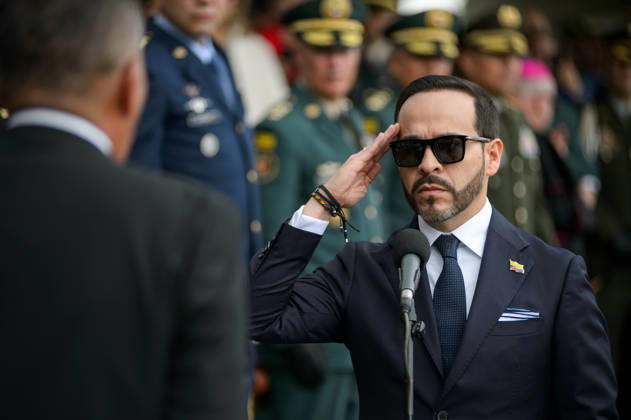 August 26, 2026, Bogota, Bogota D.C, Colombia: Colombian president Abelardo De La Espriella takes part during an event announcing the new military chiefs for his government at the Jose Maria Cordova Military Cadets Academy in Bogota, Colombia August 26, 2026. Bogota Colombia - ZUMAvp1_ 20260826_zia_vp1_015 Copyright: xSebastianxBarrosx