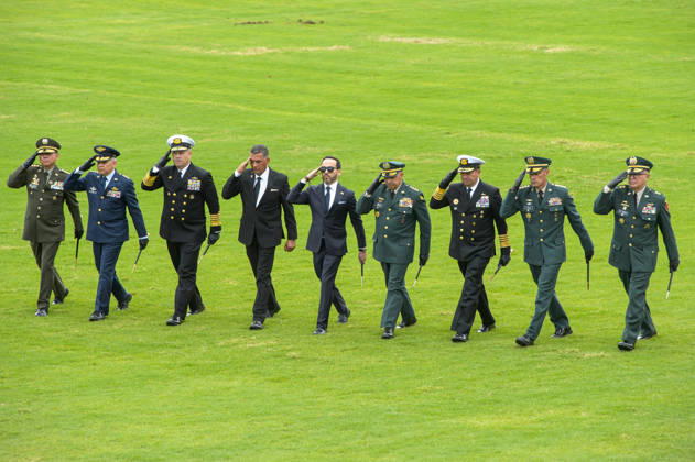 August 26, 2026, Bogota, Bogota D.C, Colombia: Colombian president Abelardo De La Espriella takes part during an event announcing the new military chiefs for his government at the Jose Maria Cordova Military Cadets Academy in Bogota, Colombia August 26, 2026. Bogota Colombia - ZUMAvp1_ 20260826_zia_vp1_018 Copyright: xSebastianxBarrosx