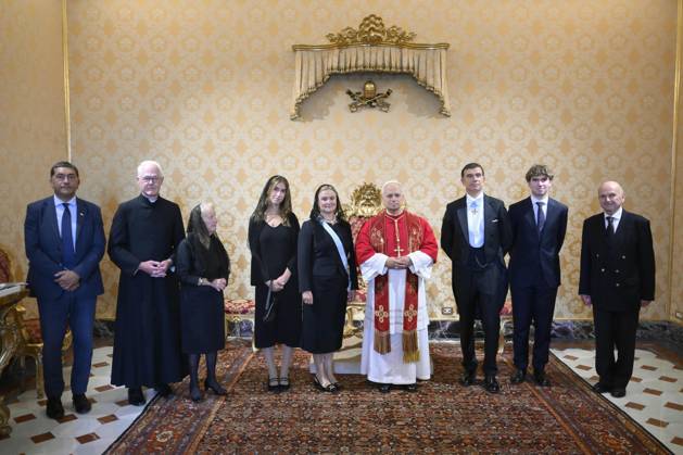 Pope Leo XIV weekly general audience Italy, Rome , Vatican, 2026 8 27 Pope Leo XIV receives in a private audience H.E. Ms. Caroline Vermeulen for the presentation of her credentials in The Vatican EDITORIAL USE ONLY - NO BOOKS Copyright: xVATICANxMEDIAxx xCatholicxPressxPhotox