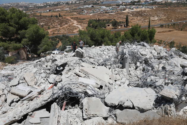 Palestinians Inspect Home Demolished by Israeli Troops near Dura Palestinians inspect the rubble of a house under construction demolished by Israeli troops in Karma village, south of the West Bank city of Dura, on August 27, 2026. Local sources said the approximately 300-square-meter house, owned by Hussein Abu Sheikha, had received a demolition notice several months earlier. Photo by Mamoun Wazwaz apaimages Hebron West Bank Palestinian Territory 270826_Hebron_MW_00(3) Copyright: xapaimagesxMamounxWazwazx xapaimagesx