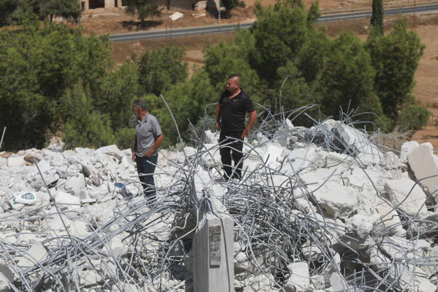 Palestinians Inspect Home Demolished by Israeli Troops near Dura Palestinians inspect the rubble of a house under construction demolished by Israeli troops in Karma village, south of the West Bank city of Dura, on August 27, 2026. Local sources said the approximately 300-square-meter house, owned by Hussein Abu Sheikha, had received a demolition notice several months earlier. Photo by Mamoun Wazwaz apaimages Hebron West Bank Palestinian Territory 270826_Hebron_MW_00(8) Copyright: xapaimagesxMamounxWazwazx xapaimagesx