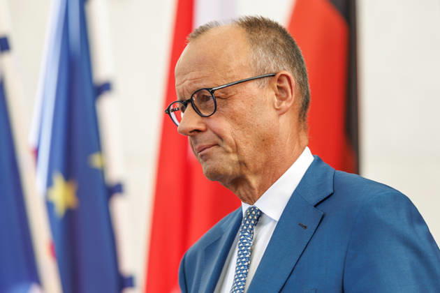 BK Merz begruesst Ministerpraesidentin Mette Frederiksen (Daenemark) Bundeskanzler Friedrich Merz (CDU) begruesst Ministerpraesidentin Mette Frederiksen (Daenemark), im Bundeskanzleramt in Berlin am 27.08.2026. Berlin Berlin Deutschland Bundeskanzleramt