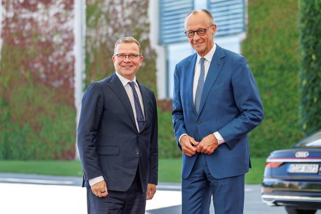 BK Merz begruesst Ministerpraesident Petteri Orpo (Finnland) Bundeskanzler Friedrich Merz (CDU) begruesst Ministerpraesident Petteri Orpo (Finnland), im Bundeskanzleramt in Berlin am 27.08.2026. Berlin Berlin Deutschland Bundeskanzleramt