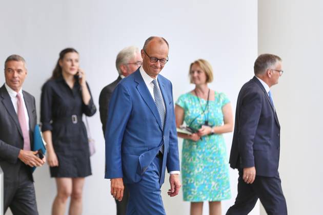 Berlin, Deutschland, 27.08.2026: Bundeskanzleramt: Empfang von gleichgesinnten Regierungschefs für Beratung über EU-Finanzrahmen: Bundeskanzler Friedrich Merz (CDU) Copyright: xdtsxNachrichtenagenturx dts_131405