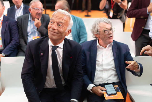 Second day of La REF 2026 meeting - Paris MEDEF president Patrick Martin, Jean-Louis Borloo during the La REF 2026 meeting of French entrepreneurs, organised by the MEDEF, France s main employers federation, at the Roland-Garros venue in Paris on August 27, 2026. Photo by Raphael Lafargue ABACAPRESS.COM Paris France  Copyright: xLafarguexRaphael ABACAx