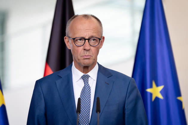Bundeskanzleramt, Treffen Like-Minded States (gleichgesinnte Staaten) Berlin, Bundeskanzleramt, Pressekonferenz, Bundeskanzler, Friedrich Merz Berlin Berlin GER