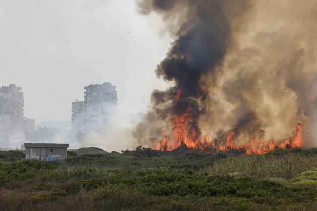 Several fire crews and aerial resources have been deployed to a fire in Gola de Pujol, in El Saler, Valencia. Flames and a column of smoke caused by a wildfire on August 27, 2026, in Gola de Pujol, El Saler, Valencia, Valencian Community, Spain. Three aerial resources and six crews from the Valencia Municipal Fire Department are working to extinguish a fire that broke out in Gola de Pujol, within the Devesa de El Saler, a protected area belonging to the Albufera Natural Park, which has already necessitated preventive evacuations of Tower 1 of the residential complex in the Devesa de El Saler area and the parking lot, and has led to the preventive closure of the CV 500 highway, which connects this natural area with Valencia. AUGUST 27, 2026 Copyright: xRoberxSolsonax 7734517