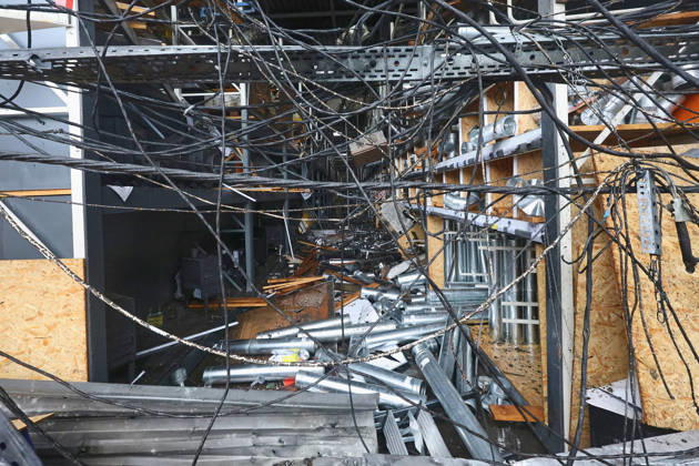 An Epicenter hypermarket in the Osnovianskyi district is damaged by a Russian drone attack, Kharkiv, Ukraine, August 27, 2026. A 40-year-old man was killed, and four others were injured in the strike. (Photo by Viacheslav Madiievskyi Ukrinform) Russian drone attacks home improvement hypermarket in Kharkiv  Copyright: xViacheslavxMadiievskyix