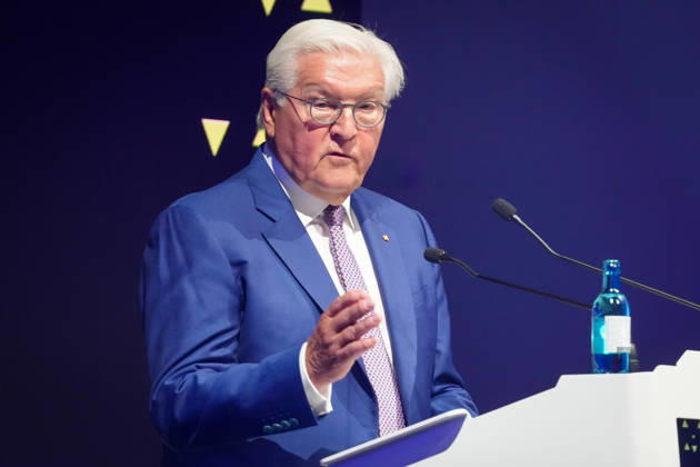 Eroeffnung des Gamescom Congress 2026 mit Bundespraesident Steinmeier Bundespraesident Frank-Walter Steinmeier im Portrait bei seiner Rede bei der Eroeffnung der Computerspiele und Videospielemesse Gamescom und des Gamescom Congress in den Koelner Messehallen, Koeln, 27.08.2026 Koeln Nordrhein-Westfalen Deutschland