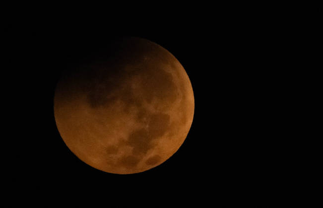 JEDDAH, SAUDI ARABIA AUGUST 28, 2026: A partial lunar eclipse is seen over the city of Jeddah, Saudi Arabia, on August 28, 2026.