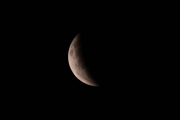 Partial lunar eclipse over Sao Jose do Rio Preto, Brazil A partial lunar eclipse is seen in the night sky over Sao Jose do Rio Preto, Sao Paulo, Brazil, in the early hours of August 28, 2026. Sao Jose do Rio Preto Sao Paulo Brazil