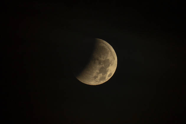 Moon during partial eclipse seen from Austria™s capital Vienna. Vienna Vienna Austria