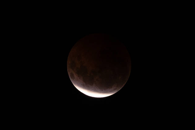 Partial lunar eclipse over Sao Jose do Rio Preto, Brazil The Moon appears reddish as it passes through Earth s shadow during a partial lunar eclipse observed in Sao Jose do Rio Preto, Sao Paulo, Brazil, in the early hours of August 28, 2026. Sao Jose do Rio Preto Sao Paulo Brazil