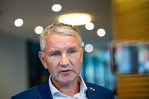 8. THÜRINGER LANDTAG - PLENARSITZUNG ** NUR FÜR REDAKTIONELLE ZWECKE ** EDITORIAL USE ONLY **<p>28 08 2026-Erfurt: Thüringer Landtag 8. Wahlperiode Plenarsitzung Misstrauensvotum der AfD-Fraktion gegen Ministerpräsident Mario Voigt (CDU) im Foto: Björn Höcke (AfD) bei einem Pressestatement vor Beginn der Sitzung ( Deutschland Thueringen Erfurt Copyright: SaschaxFromm