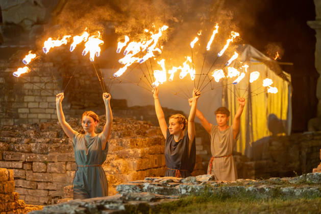 Gladiator fights in Pula, Croatia Members of gladiator school Spectacvla Gladiatoria dressed as Roman gladiators perform a staged combat demonstration during the event Spectacvla Antiqva at the Arena of Pula on August 27, 2026. in Pula, Croatia.  SreckoxNiketic PIXSELL