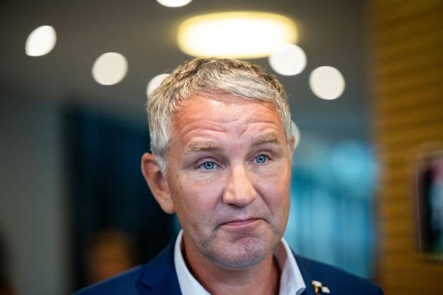 8. THÜRINGER LANDTAG - PLENARSITZUNG ** NUR FÜR REDAKTIONELLE ZWECKE ** EDITORIAL USE ONLY **<p>28 08 2026-Erfurt: Thüringer Landtag 8. Wahlperiode Plenarsitzung Misstrauensvotum der AfD-Fraktion gegen Ministerpräsident Mario Voigt (CDU) im Foto: Björn Höcke (AfD) bei einem Pressestatement vor Beginn der Sitzung ( Deutschland Thueringen Erfurt Copyright: SaschaxFromm