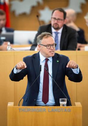 8. THÜRINGER LANDTAG - PLENARSITZUNG ** NUR FÜR REDAKTIONELLE ZWECKE ** EDITORIAL USE ONLY **<p>28 08 2026-Erfurt: Thüringer Landtag 8. Wahlperiode Plenarsitzung Misstrauensvotum der AfD-Fraktion gegen Ministerpräsident Mario Voigt (CDU) im Foto: Ministerpräsident Mario Voigt (CDU) ( Deutschland Thueringen Erfurt Copyright: SaschaxFromm
