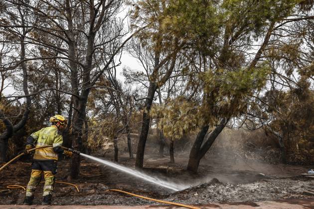 Residents of the town of El Saler, Valencia, and nearby campgrounds are ordered to evacuate due to the fire. A firefighter works to extinguish the blaze on August 28, 2026, in El Saler, Valencian Community, Spain. The spread of smoke had previously forced the preventive evacuation of the beach near the fire zone and the apartments in Tower 1, according to the town council, which has recommended that residents keep their windows closed to prevent smoke from entering their homes. In addition, the fire has prompted the Emergency Coordination Center to declare Level 2 of the Special Forest Fire Plan (PEIF). AUGUST 28, 2026 FIRE CIVIL PROTECTION VALENCIAN COMMUNITY ENVIRONMENT ENVIRONMENTAL DISASTERFOREST FIRE El Saler, Valencia, Valencian Comm Copyright: xRoberxSolsonax 7735602
