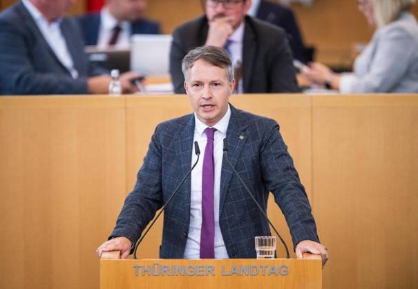 8. THÜRINGER LANDTAG - PLENARSITZUNG ** NUR FÜR REDAKTIONELLE ZWECKE ** EDITORIAL USE ONLY **<p>28 08 2026-Erfurt: Thüringer Landtag 8. Wahlperiode Plenarsitzung Misstrauensvotum der AfD-Fraktion gegen Ministerpräsident Mario Voigt (CDU) im Foto: Andreas Bühl (CDU), Fraktionsvorsitzender ( Deutschland Thueringen Erfurt Copyright: SaschaxFromm
