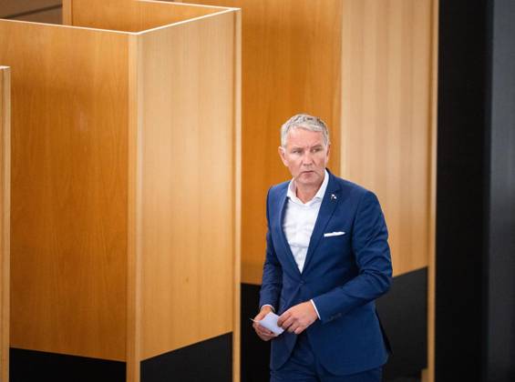 8. THÜRINGER LANDTAG - PLENARSITZUNG ** NUR FÜR REDAKTIONELLE ZWECKE ** EDITORIAL USE ONLY **<p>28 08 2026-Erfurt: Thüringer Landtag 8. Wahlperiode Plenarsitzung Misstrauensvotum der AfD-Fraktion gegen Ministerpräsident Mario Voigt (CDU) im Foto: Björn Höcke (AfD), Fraktionsvorsitzender ( Deutschland Thueringen Erfurt Copyright: SaschaxFromm