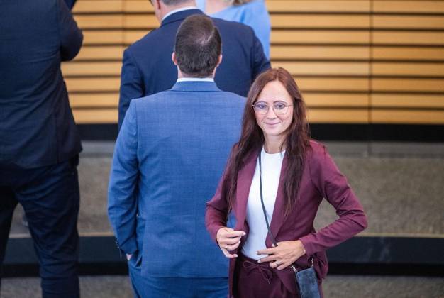 8. THÜRINGER LANDTAG - PLENARSITZUNG ** NUR FÜR REDAKTIONELLE ZWECKE ** EDITORIAL USE ONLY **<p>28 08 2026-Erfurt: Thüringer Landtag 8. Wahlperiode Plenarsitzung Misstrauensvotum der AfD-Fraktion gegen Ministerpräsident Mario Voigt (CDU) im Foto: Anke Wirsing (BSW) ( Deutschland Thueringen Erfurt Copyright: SaschaxFromm