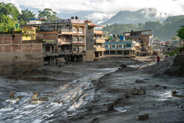 Nepal flash floods death toll rises to 538, over 1,200 missing BIDUR, NEPAL - AUGUST 28: A general view of the extensive destruction and debris deposits along the Trishuli River corridor following a catastrophic outburst flood and debris flow in Bidur, Nuwakot district, Nepal, on August 28, 2026. Triggered by a massive ice and rock collapse along the Nepal-China (Tibet) border into the Lhende Khola and Bhote Koshi river system, the sudden surge swept through downstream settlements, destroying roads, bridges, power plants, and critical infrastructure. As of August 28, official reports indicate that the death toll in Nepal has climbed to 538, with around 1,200 people—including dozens of foreign tourists and pilgrims—still missing. The Nepal A Copyright: x2026xAnadoluxSameerxShresthax