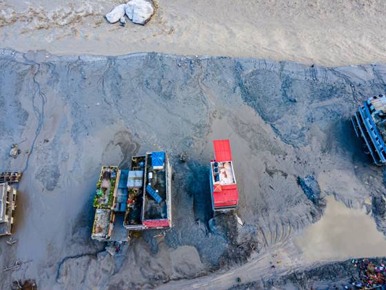 August 28, 2026, Nuwakot, Bagmati, Nepal: NUWAKOT, NEPAL †AUGUST 28, 2026: An aerial view shows the aftermath of severe flooding along the Bhotekoshi River in Nuwakot, Nepal. The flooding affected low-lying areas and settlements near the riverbanks, causing widespread damage to homes, roads, bridges, a hydropower station and other infrastructure. Several people remain missing as authorities continue to assess the extent of the disaster. Rescue teams and security personnel are conducting search and rescue operations in the affected areas. Nuwakot Nepal - ZUMAq101 20260828_zna_q101_123 Copyright: xAmbirxTolangx