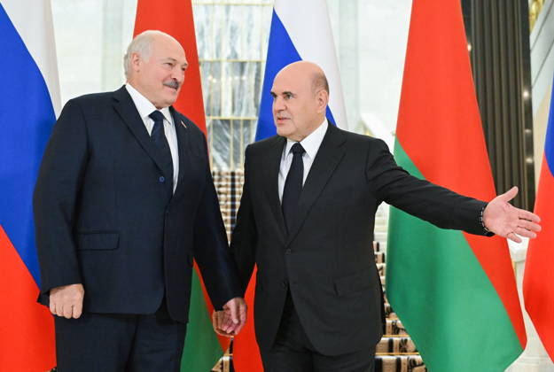 RUSSIA, MOSCOW - AUGUST 28, 2026: Russia s Prime Minister Mikhail Mishustin (R) and Belarus PresidentAlexander Lukashenko during a meeting at the House of the Russian Government Moscow Russia  - ZUMAt113 20260828_zaa_t113_261 Copyright: xAlexanderxMiridonovx
