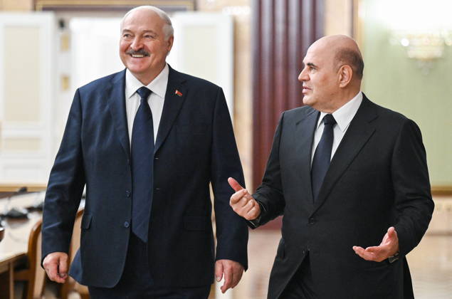 RUSSIA, MOSCOW - AUGUST 28, 2026: Russia s Prime Minister Mikhail Mishustin (R) and Belarus PresidentAlexander Lukashenko during a meeting at the House of the Russian Government Moscow Russia  - ZUMAt113 20260828_zaa_t113_319 Copyright: xAlexanderxMiridonovx