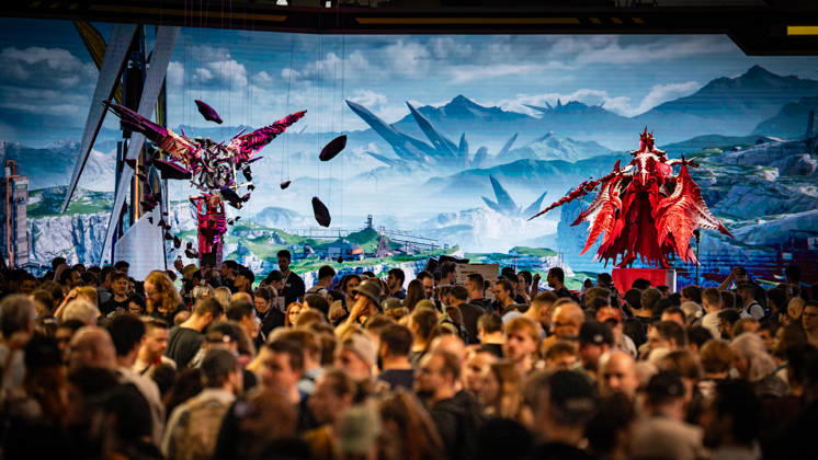 Gamescom 2026 in Köln Blick auf die Ausstellungsflächen in den Kölner Messehallen;Gamescom 2026 in Köln nach Eigenaussage weltgrößte Messe für Computer- und Videospiele, gemessen an Ausstellungsfläche und Besucheranzahl, Köln Nordrhein-Westfalen Deutschland Messegelände