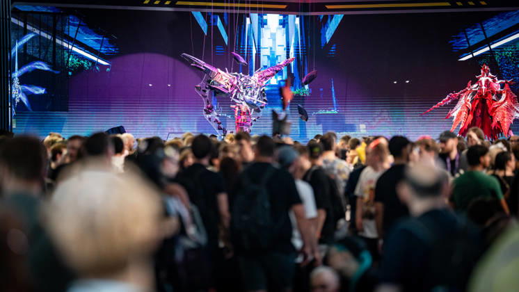 Gamescom 2026 in Köln Blick auf die Ausstellungsflächen in den Kölner Messehallen;Gamescom 2026 in Köln nach Eigenaussage weltgrößte Messe für Computer- und Videospiele, gemessen an Ausstellungsfläche und Besucheranzahl, Köln Nordrhein-Westfalen Deutschland Messegelände