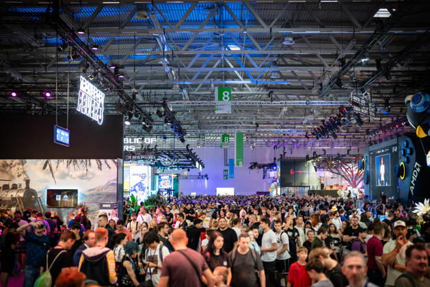 Gamescom 2026 in Köln Blick auf die Ausstellungsflächen in den Kölner Messehallen;Gamescom 2026 in Köln nach Eigenaussage weltgrößte Messe für Computer- und Videospiele, gemessen an Ausstellungsfläche und Besucheranzahl, Köln Nordrhein-Westfalen Deutschland Messegelände