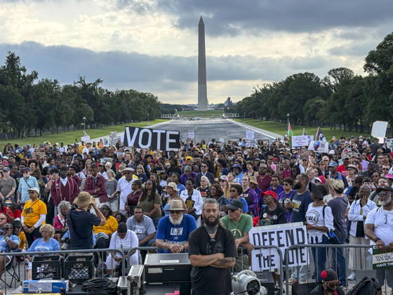 August 28, 2026, Washington, District Of Columbia, USA: People attend the March on Washington 2026: Defend the Vote rally and march for voting rights, at the Lincoln Memorial. Thousands came from across the United States to mark the 63rd anniversary of the March on Washington, which first took place on August 26, 1963. Among its key themes was the importance of participating in the vote. Washington USA - ZUMAd155 20260828_znp_d155_001 Copyright: xSuexDorfmanx
