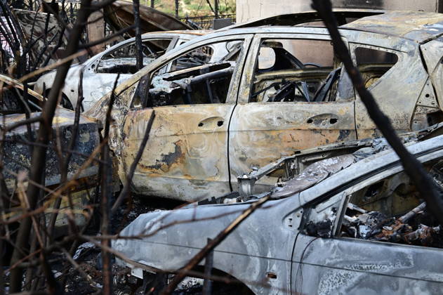 Fire At A Car Scrapyard And House In Ardeche Fire caused by heat and wind at a car scrapyard in Ardeche, France, on August 29, 2026. The photo was taken two days after the fire. More than 70 cars and three hectares of scrubland were destroyed by the flames along with a house. A firefighter was injured in the blaze. Brossainc Ardeche France  Copyright: xRomainxDoucelinx originalFilename: doucelin-fireatac260829_npFaj.jpg