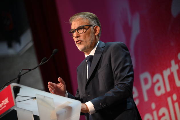 PS Summer Convention Closing Session - Blois First secretary of French Socialist party (PS) Olivier Faure delivers a speech at the end of French Socialist Party (PS) summer convention in Blois, France on August 29, 2026. Photo by Eliot Blondet ABACAPRESS.COM Blois France  Copyright: xBlondetxEliot ABACAx