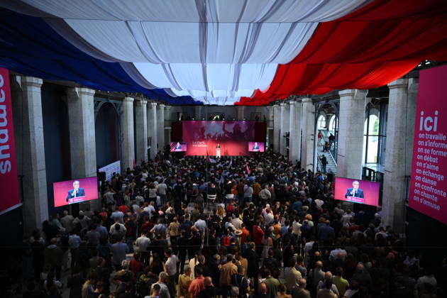 PS Summer Convention Closing Session - Blois First secretary of French Socialist party (PS) Olivier Faure delivers a speech at the end of French Socialist Party (PS) summer convention in Blois, France on August 29, 2026. Photo by Eliot Blondet ABACAPRESS.COM Blois France  Copyright: xBlondetxEliot ABACAx