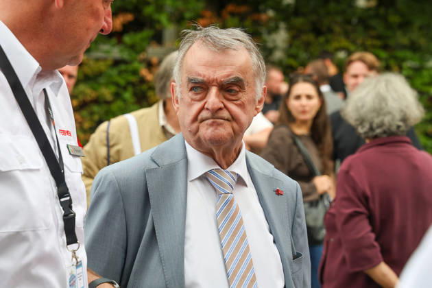 Nordrhein-Westfalen-Tag 2026. Feierlichkeiten zum 80-jährigen Jubiläum des Landes in Münster. Herbert Reul (CDU), Innenminister des Landes Nordrhein-Westfalen besucht die Blaulichtmeile auf dem Schlossplatz. Münster, Nordrhein-Westfalen, DEU, Deutschland, 29.08.2026
