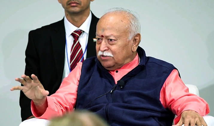 RECORD DATE NOT STATED RSS Chief Mohan Bhagwat addresses at One World One Humanity event New York US , Aug 29 (ANI): RSS Chief Mohan Bhagwat addresses at One World One Humanity event, in New York on Saturday. (One World One Humanity ANI Video Grab) New York United States Copyright: xANIx ANI_20260829410