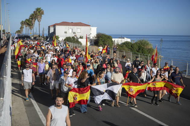 Peaceful demonstration organized by neighborhood associations in Ceuta. Dozens of people during a peaceful demonstration on August 29, 2026, in Ceuta, Spain. The demonstration, which was distinctly peaceful in nature, was organized by several neighborhood associations under the slogan Ceuta United, Ceuta at Peace Another march scheduled for tonight was ultimately canceled by its organizers to prevent people who incite violence from joining them, following warnings about the possible arrival of extremist groups. AUGUST 29, 2026, Ceuta, Spain  Copyright: xMarcosxMorenox 7737647
