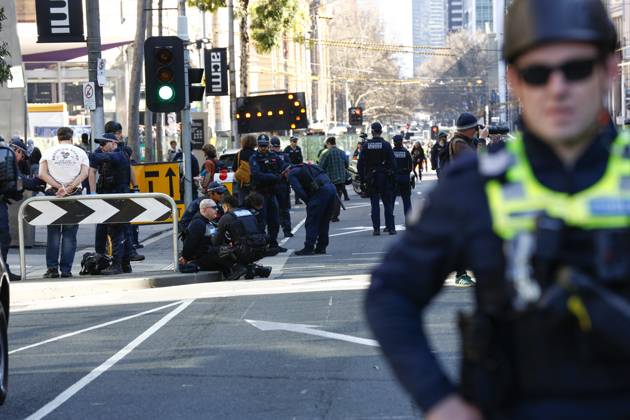 August 30, 2026, Melbourne, Victoria State, Australia: Victoria Police officers arrest a counter-protester during a demonstration in Melbourne..Hundreds of supporters of the far-right group March for Australia marched through Melbourneâ€⠢s CBD as part of a demonstration focused on freedom of speech and political expression, while counter-protesters gathered separately to oppose the march and its political messages. March for Australia organisers called for the repeal of laws they say restrict political communication, an end to government censorship and constitutional protection for freedom of speech. Melbourne Australia - ZUMAs197 20260830_aaa_s197_040 Copyright: xYexMyoxKhantx