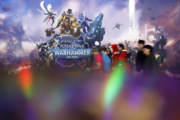 Eine Werbung für das Computerspiel Total War: Warhammer 40.000 zu sehen auf der weltgrößten Computerspielmesse Gamescom 26 in der Koelnmesse. (Themenbild, Symbolbild) Köln, 30.08.2026 NRW Deutschland Copyright: xChristophxHardtx